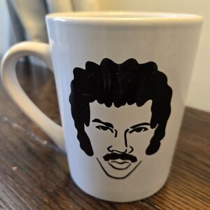 White Ceramic Mug with Black Graphic Face